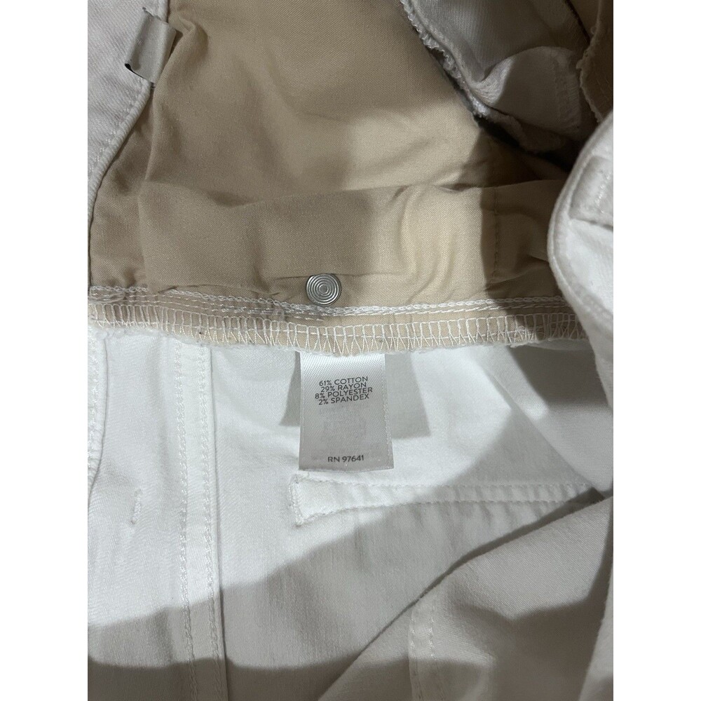 J Jill Denim Stretch Wide Leg Cropped Pants White Size 8T Inseam 26 Inches - Picture 9 of 9